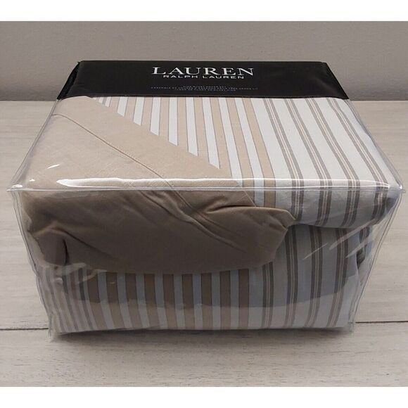 Ralph Lauren HEATH STRIPE Hemp 100% Cotton King Duvet Cover Set Bedding - Picture 3 of 11